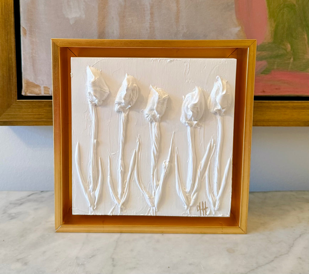 Tulips in Gold Floater Frame